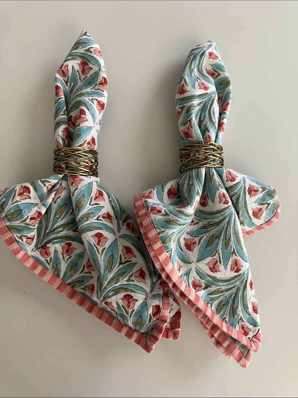 World Market napkins and rings